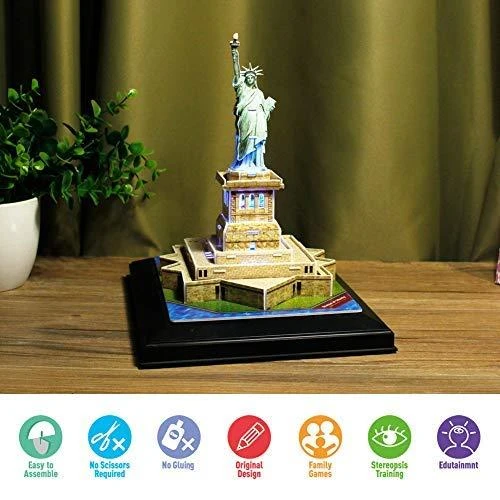 CUBICFUN 3D dėlionė „Laisvės statula“ (LED)