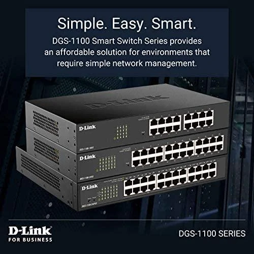 Šakotuvas D-LINK EasySmart valdomas jungiklis 8 prievadų Gigabit PoE / PoE+
