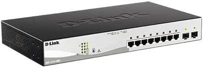 Šakotuvas D-Link jungiklis DGS-1210-10MP žiniatinklio valdymas, stalinis kompiuteris, 1 Gbps (RJ-45) jungčių kiekis 8, SFP jungčių kiekis 2, PoE+ jungčių kiekis 8, maitinimo tipas vienvietis