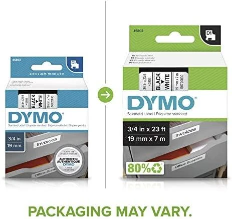 Juostelė DYMO D1 19mm x 7m, juoda ant balto / S0720830 45803