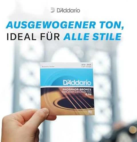 Stygos akustinei gitarai D'Addario EJ16 .012