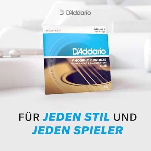 Stygos akustinei gitarai D'Addario EJ16 .012