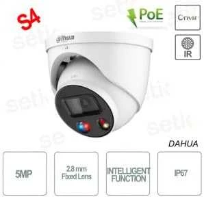 Dahua IP kamera HDW3549HP-AS-PV. 5MP FULL-COLOR. IR LED pašvietimas iki 30m. 2.8mm 97°. SMD, IVS