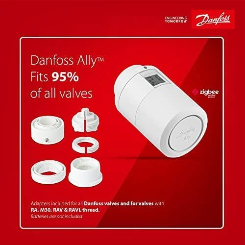 Išmani belaidė šildymo valdymo sistema Danfoss Ally, radiatoriaus termostatas RAV+RAVL+RA+M30x1.5