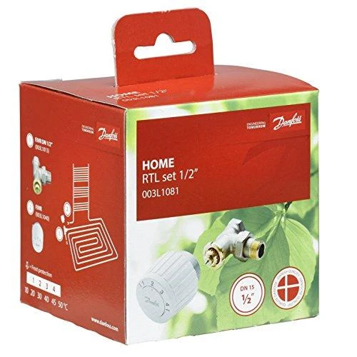 Komplektas: RTL mazgas Danfoss FJVR + termostatinė galva FJVR, 10-50°C, KVS 0.73, DN15