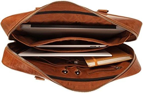 DBRAMANTE1928 ROSENBORG LEATHER BAG FOR 14" NOTEBOOK - GOLDEN TAN
