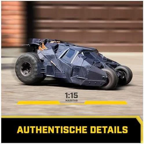 Nuotolinio valdymo „Batmobile“ transporto priemonė „DC Comics Tumbler RC“ iš „Dark Knight“ trilogijos 1:15 30 cm