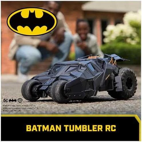Nuotolinio valdymo „Batmobile“ transporto priemonė „DC Comics Tumbler RC“ iš „Dark Knight“ trilogijos 1:15 30 cm