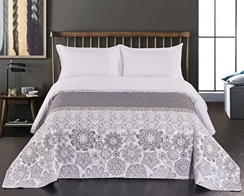 Dvipusė lovatiesė DecoKing ALHAMBRA 170x270 cm, pilkos/baltos spalvos