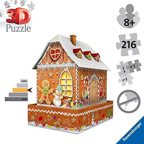 Ravensburger "3D" Dėlionė 215 vnt. - Imbierinių meduolių namelis