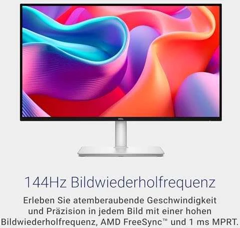 Monitorius Dell S2725DC, 27" QHD (2560x1440) IPS, 144Hz, 1ms, USB-C 65W, HDMI 2.1, DP, garsiakalbiai, reguliuojamas stovas
