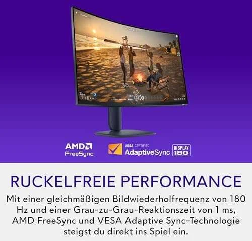 Žaidimų monitorius Dell Alienware Gaming AW3225DM /Išlenktas/VA 2560x1440/ 16:9 /180 Hz/ 1 ms/ 400cd/m2 /AMD FreeSyncTM/VESA AdaptiveSync/Juodas