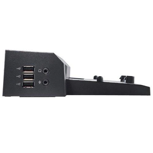 Dell E-Port Replikator II šoninis vaizdas su jungtimis