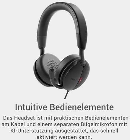 Dell | Pro su laidu Ant ausų uždedamos Ausinės | WH5024 | Su mikrofonu | USB Type-A | ANC | Juodas
