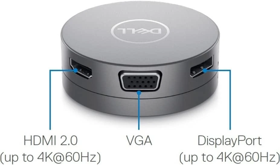 Dell DA310 7-in-1 USB-C Jungčių stotelė, Sidabrinis