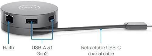 Dell DA310 7-in-1 USB-C Jungčių stotelė, Sidabrinis