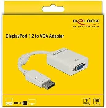 Delock Adapteris Displayport 1.2 vyriškas > VGA moteriškas baltas