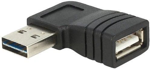 „Delock“ adapteris EASY-USB 2.0-A kištukas > USB 2.0-A lizdas, pakreiptas į kairę / dešinę