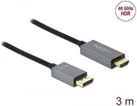 „Delock Active DisplayPort 1.4“ į HDMI laidą 4K, 60 Hz (HDR), 3 m