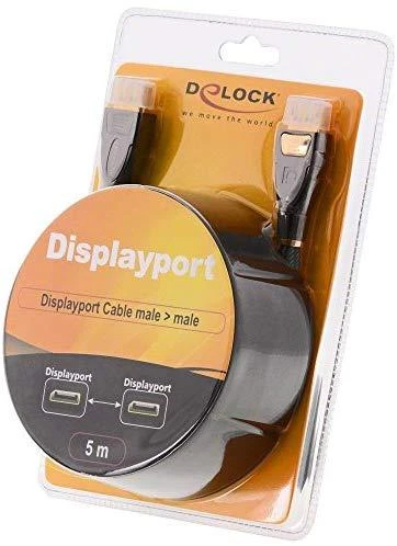 Delock kabelis Displayport 1.2 vyriškas > Displayport vyriškas 4K 5 m PREMIUM