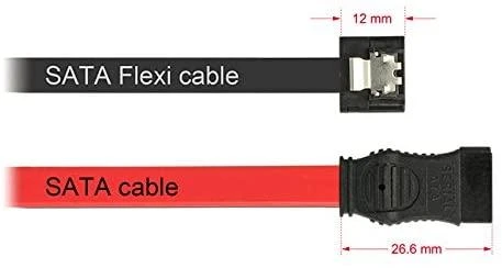 Delock laidas SATA FLEXI 6 Gb/s 20 cm juodo metalo