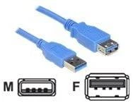 „Delock“ ilgintuvas USB 3.0 tipo A kištukas > USB 3.0 tipo A moteriškas 5 m mėlynas