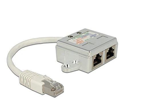 „Delock“ RJ45 prievado dvigubinimas 1 x RJ45 kištukas > 2 x RJ45 lizdai (2 x ISDN)