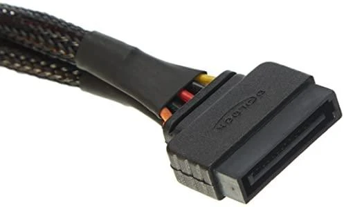 Delock SATA 15 kontaktų - SATA 15 kontaktų x2, 0,2 m, Juodas (60135)