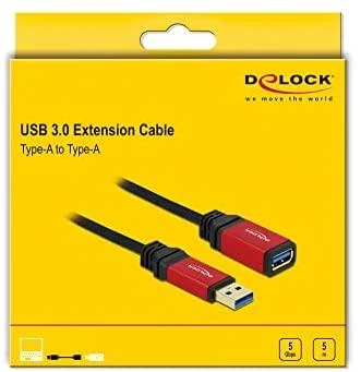 Delock ilgintuvas USB 3.0 tipo A kištukas > USB 3.0 tipo A moteriškas 5 m Premium