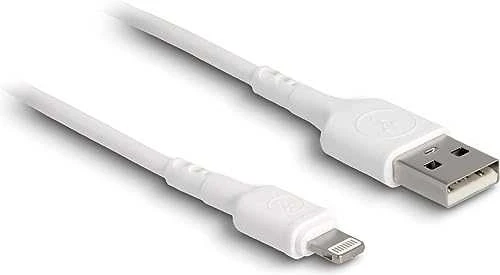 Kabelis USB Delock USB-A - Lightning 0,3 m Baltas (87866)