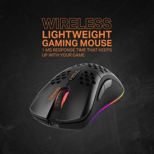 Belaidė itin lengva žaidimų pelė DELTACO GAMING DM220, 70g svorio, RGB, SPCP6651, 400-6400 DPI, 1000 Hz, juoda / GAM-120