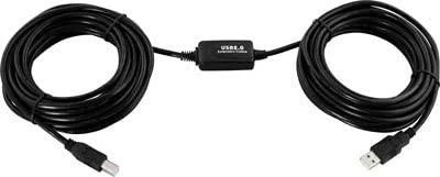 Kabelis DELTACO USB 2.0 "AB", 10m, aktyvus, juodas / USB-EX10M