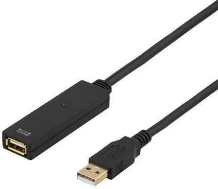 Kabelis DELTACO USB 2.0 ilgintuvas, 5.0m, aktyvus, juodas / USB2-EX5M