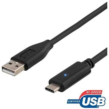Mob. telefono kabelis DELTACO USB 2.0 "C-A", 0.5m, juodas / USBC-1003