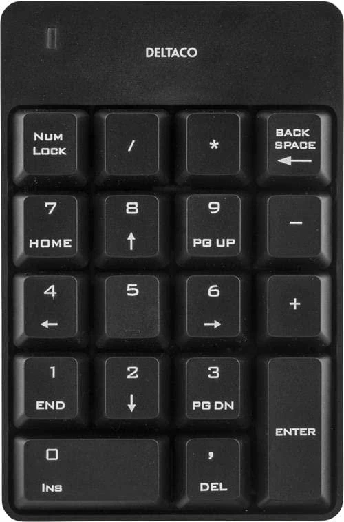 Klaviatūra DELTACO USB bevielė, skaičių, juoda / TB-144