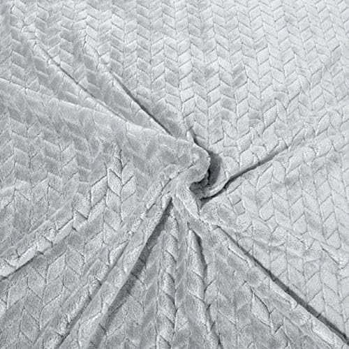 Eurofirany DESIGN 91 Minkštas ir švelnus pledas CINDY su įspaustu raštu, 220X200 cm, spalva: sidabrinė