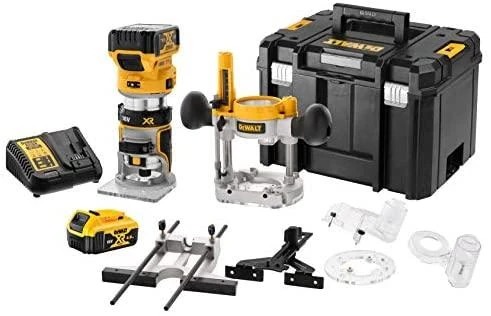 DeWalt DCW604N freza su priedais ir lagaminu