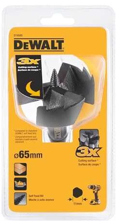 Furnitūros skylių grąžtas DeWalt; 65 mm