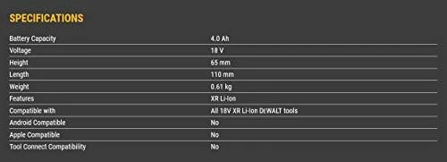 Akumuliatorius Dewalt XR 18V 4.0Ah DCB182