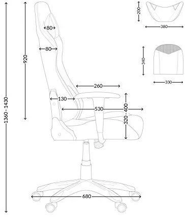 Diablo Chairs Diablo X-Ray 2.0 King Size Juodas-Baltas ergonominė kėdė