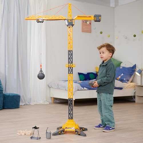 Dickie Toys Didelis nuotolinio valdymo kranas, 150 cm besisukanti ranka, titaninis kranas, nuotolinio valdymo pultas su USB + šviesa