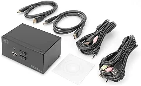Digitus | KVM Switch, 2-Port, Dual Ekranas, 4K, DisplayPort | DS-12862