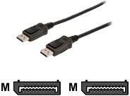 Assmann Electronic ASSMANN laidas Displayport 3m AWG28 2xekranuotas 20 kontaktų juodas
