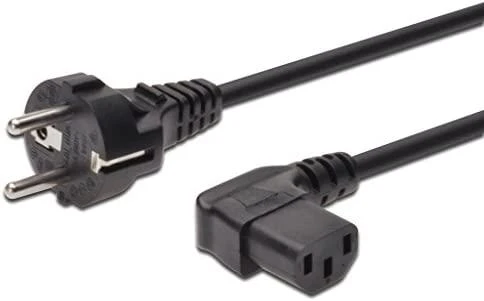 Assmann Electronic DIGITUS maitinimo laidas CEE 7/7 Typ-F - C13 90° kampu M/F 1,8m H05VV-F3G 0,75qmm bl