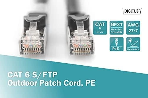 „Digitus Patricover Cat6“, S / FTP, 2 m (DK-1644-020 / BL-OD)