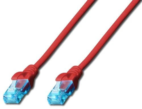 Assmann Electronic DIGITUS CAT 5e U-UTP patch kabelis PVC AWG 26/7 ilgis 5 m spalva raudona