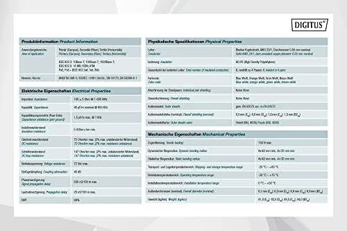 Assmann Electronic DIGITUS CAT 6 U-UTP instaliacinis kabelis žaliavinis ilgis 100 m popierinė dėžutė LSOH AWG23 Simplex,