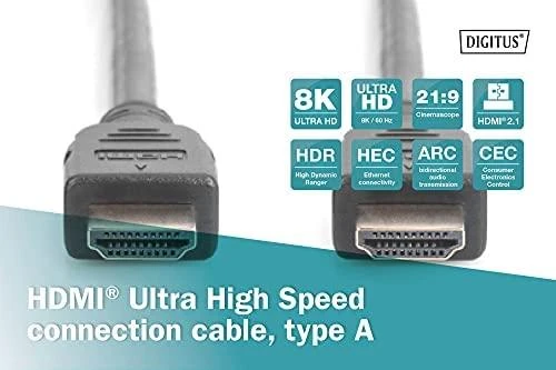 Kabelis Digitus HDMI - HDMI 1m juoda (DB-330124-010-S)