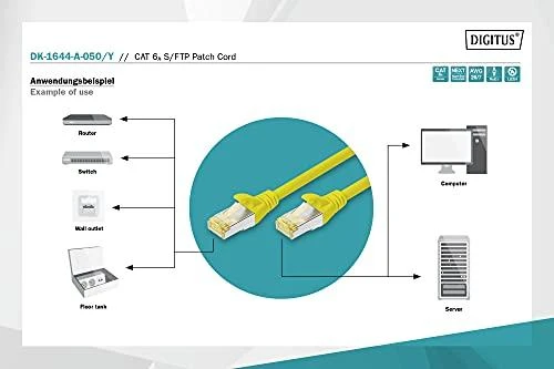 Digitus Patchkabel CAT 6A S/FTP 5 m Geltonas (DK-1644-A-050/Y)