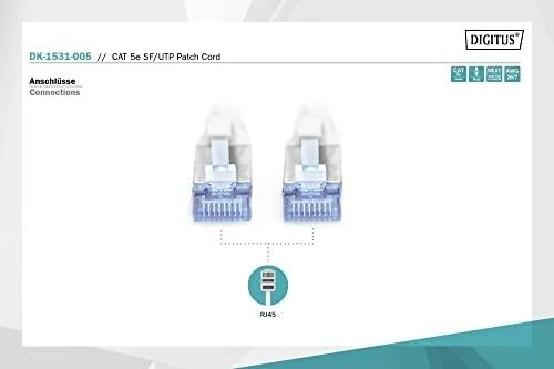 DIGITUS CAT 5e SF/UTP pataisos laidas